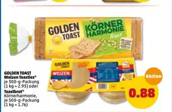 PENNY Golden Toast Weizen Toasties 300g Oder Toastbrot 500g Angebot