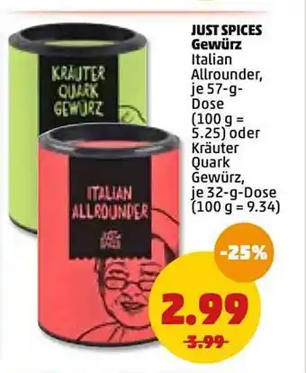 PENNY Just Spices Gewürz 57g Dose Angebot