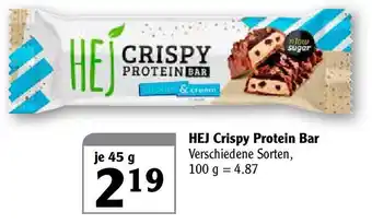 Globus HEJ Crispy Protein Bar 45g Angebot