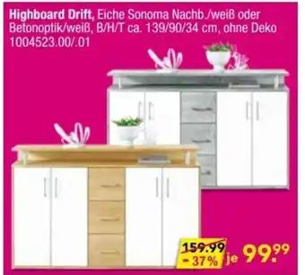 Möbel Boss Highboard Drift Angebot