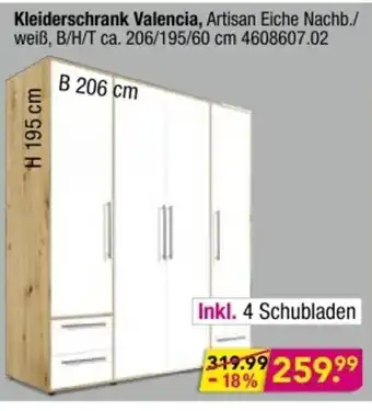 Möbel Boss Kleiderschrank Valencia Angebot