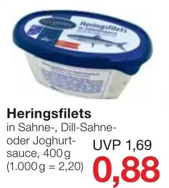 Jawoll Heringsfilets in Sahne, Dill Sahne oder Joghurtsauce 400g Angebot