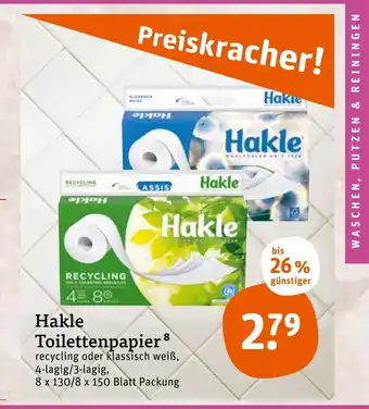 tegut Hakle Toilettenpapier 4-lagig 8 x 130 blatt Angebot