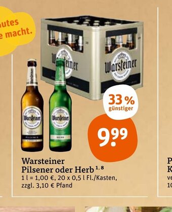 tegut Warsteiner Pilsener oder Herb Angebot