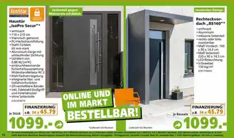 Globus Baumarkt Ecostar Haustür „isopro Secur“ Oder Rechteckvordach „bs160“ Angebot