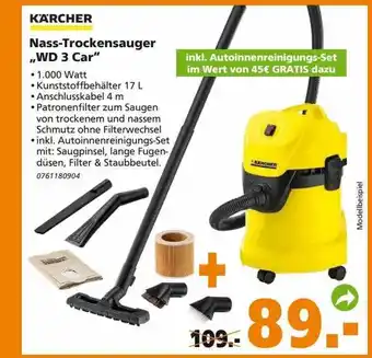 Globus Baumarkt Kächer Nass-trockensauger „wd 3 Car“ Angebot