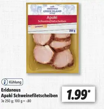 Lidl Eridanous Apakischweinefiletscheiben Angebot