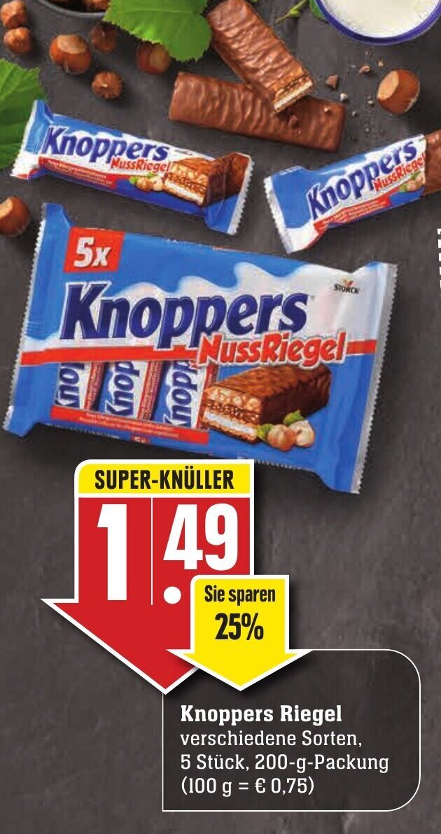 Knoppers Riegel 200g Packung Angebot bei Edeka Neukauf