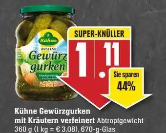 Scheck-in-Center Kühne Gewürzgurken Mit Kräutern Verfeinert Angebot