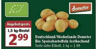 Globus Deutschland- Niederlande Demeter Bio Speisekartoffeln Festkochend Angebot