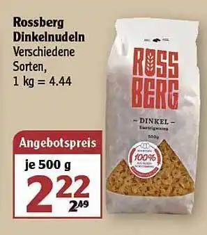 Globus Rossberg Dinkelnudeln Angebot