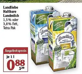 Globus Landliebe Haltbare Landmich Angebot