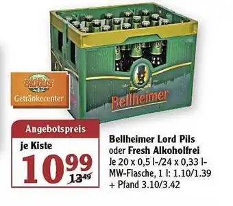 Globus Bellheimer Lord Pils Oder Fresh Alkoholfrei Angebot