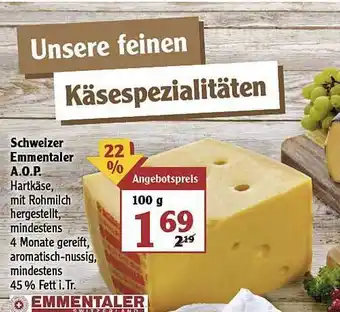 Globus Schweizer Emmentaler A.o.p Angebot