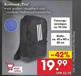 Netto Marken-Discount Rucksack „tiro“ Angebot