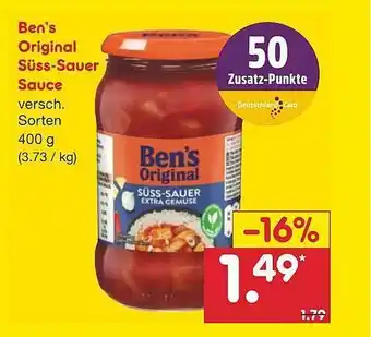 Netto Marken-Discount Ben's Original Süss-sauer Sauce Angebot