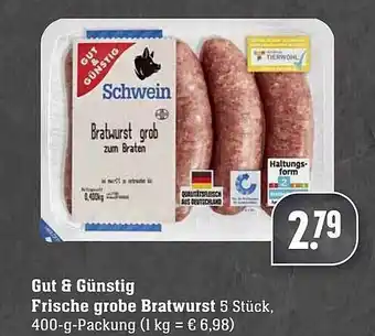 Edeka Gut & Günstig Frische Grobe Bratwurst Angebot