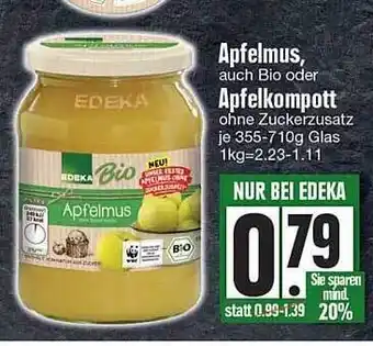 Edeka Apfelmus, Apfelkompott Angebot