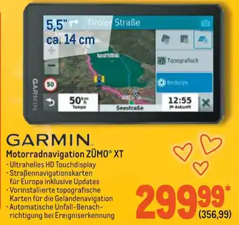 METRO Garmin Motorradnavigation Zūmo XT Angebot