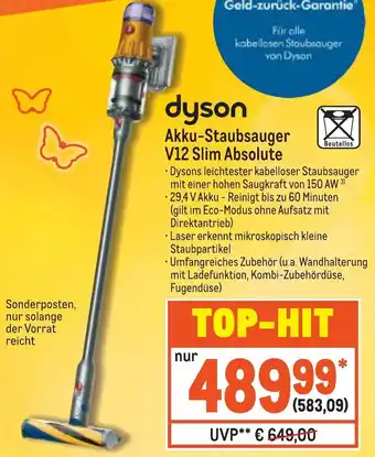 METRO Dyson Akku Staubsauger V12 Slim Absolute Angebot