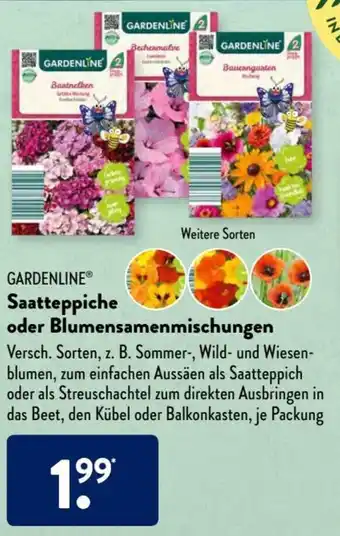 Aldi Süd Gardenline Saatteppiche oder Blumensamenmischungen Angebot