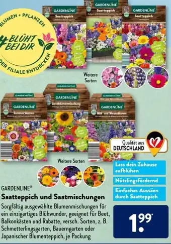 Aldi Süd Gardenline Saatteppich und Saatmischungen Angebot