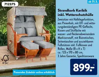 Aldi Süd Strandkorb Karibik inkl. Wetterschutzhülle Angebot