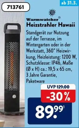 Aldi Süd Warmwatcher Heizstrahler Hawaii Angebot