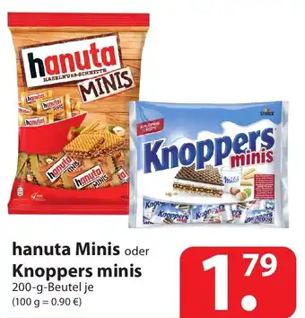 Famila Nord Ost Hanuta minis knoppers minis 200g Angebot