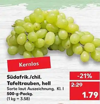 Kaufland Südafrik. Oder Chil. Tafeltrauben, Hell Angebot