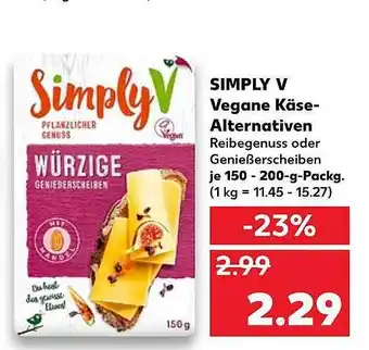 Kaufland Simply V Vegane Käse-alternativen Angebot