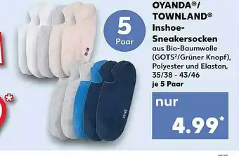 Kaufland Oyanda Oder Townland Inshoe-sneakersocken Angebot