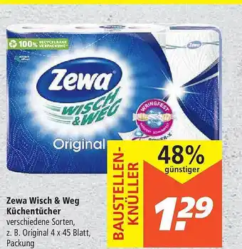 Marktkauf Zewa Wisch & Weg Küchentücher Angebot