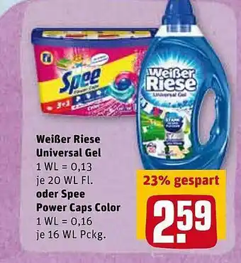 REWE Kaufpark Weißer Riese Universal Gel Oder Spee Power Caps Color Angebot