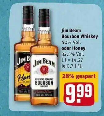 REWE Kaufpark Jim Beam Bourbon Whiskey Oder Honey Angebot