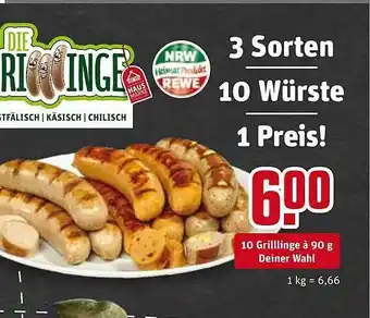 REWE Kaufpark 10 Grillinge à Deiner Wahl Angebot