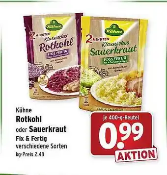 Wasgau Kühne Rotkohl Oder Sauerkraut Fix & Fertig Angebot