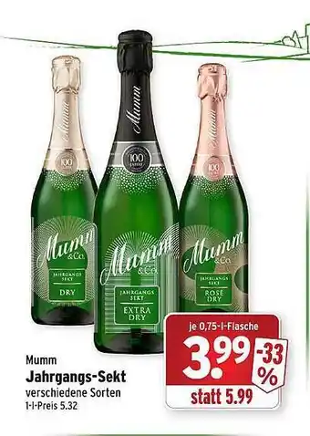 Wasgau Mumm Jahrgangs-sekt Angebot