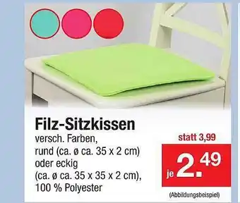 Zimmermann Filz-sitzkissen Angebot