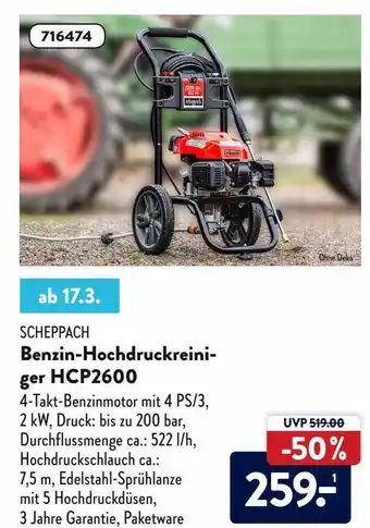 Aldi Nord Scheppach Benzin-hochdruckreiniger Hcp2600 Angebot