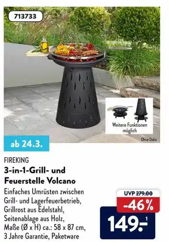 Aldi Nord Fireking 3in1-grill- Und Feuerstelle Volcano Angebot