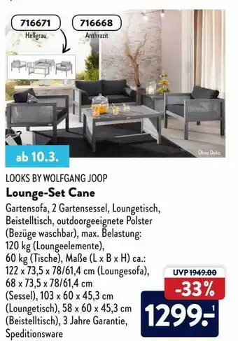 Aldi Nord Looks By Wolfgang Joop Lounge-set Cane Angebot