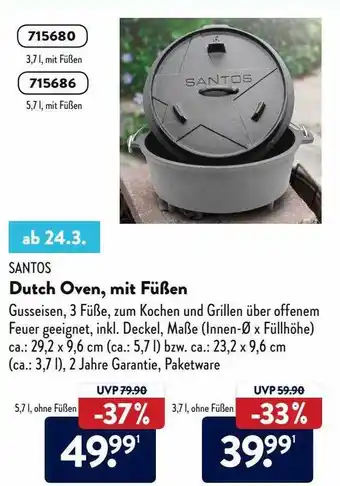 Aldi Nord Santos Dutch Oven, Mit Füßen Angebot