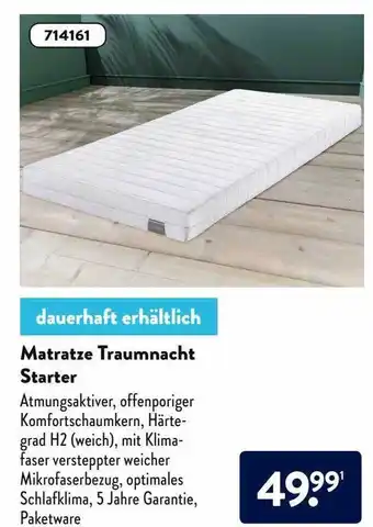 Aldi Nord Matratze Traumnacht Starter Angebot