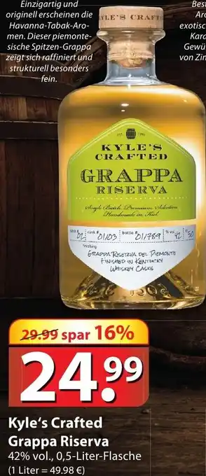 Famila Nord Ost Kyle's crafted grappa riserva Angebot