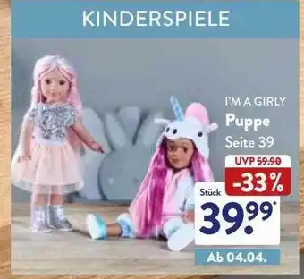 Aldi Nord I'm A Girly Puppe Angebot