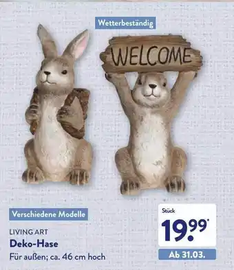 Aldi Nord Living Art Deko-hase Angebot