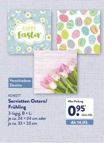 Aldi Nord Kokett Servietten Ostern Oder Frühling Angebot