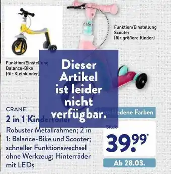 Aldi Nord Crane 2in1 Kinderroller Angebot