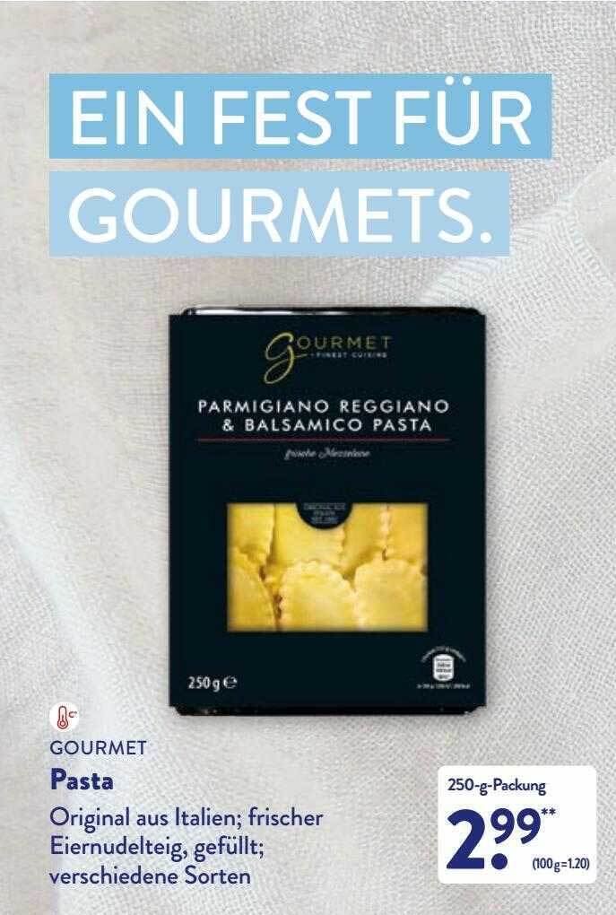 Gourmet Pasta Angebot bei Aldi Nord